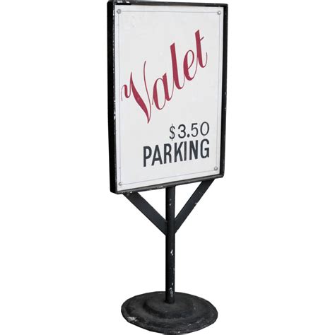 VALET PARKING IN REAR SIGN ON STAND | Air Designs