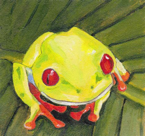 Frog on Polyester Canvas | Tina Lewis Art