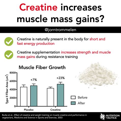 Creatine increases muscle mass gains?