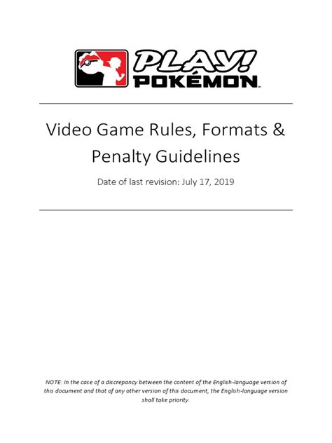 Play Pokemon VG Rules Formats and Penalty Guidelines en | PDF ...