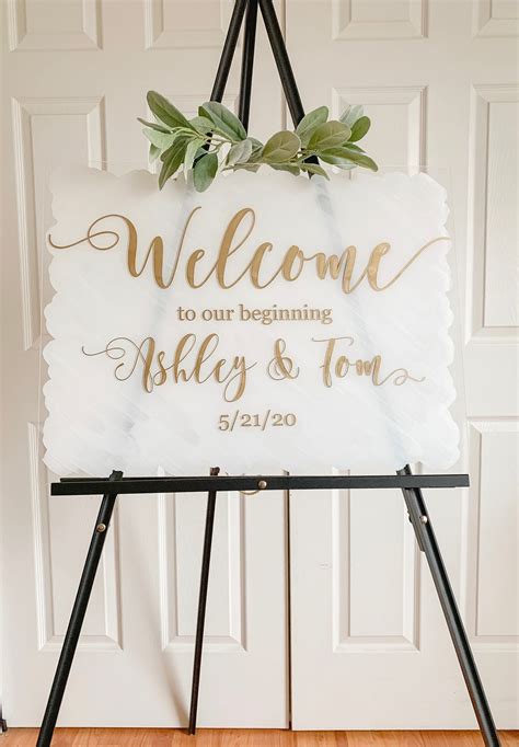 Welcome to Our Beginning Wedding Sign Acrylic Welcome Sign - Etsy