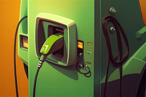 Premium Photo | Green electric charging station with a car plugged in Generative AI