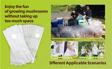 Amazon.com : BIHYM Mushroom Grow Bags, 6 Mil Mushroom Spawn Bags, Mushroom Grwoing Grain Bags ...