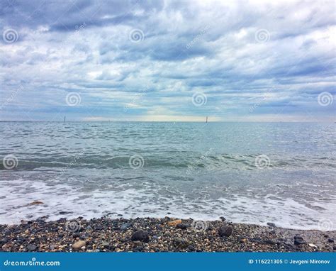 Pebble Beach on Stormy Weather. Stock Image - Image of pebbles, beach ...