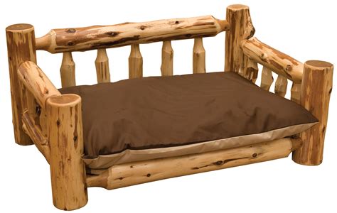 Fireside Lodge Traditional Cedar Log Dog Bed with Standard Mattress ...