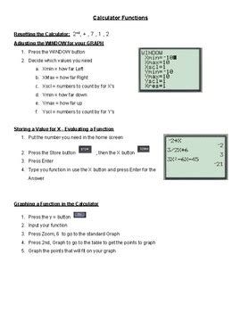 Algebra 1 Calculator Tips by Bill Glace | Teachers Pay Teachers