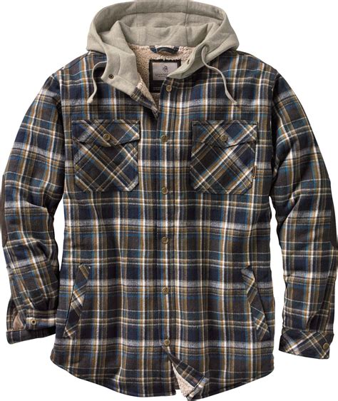 Men's Camp Night Berber Lined Hooded Flannel Hooded Flannel, Flannel ...