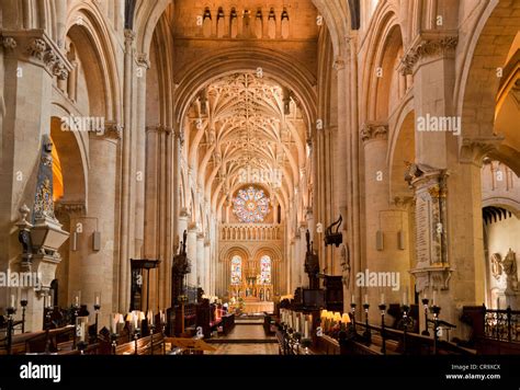 Christ Church college cathedral interior Oxford University Oxfordshire ...