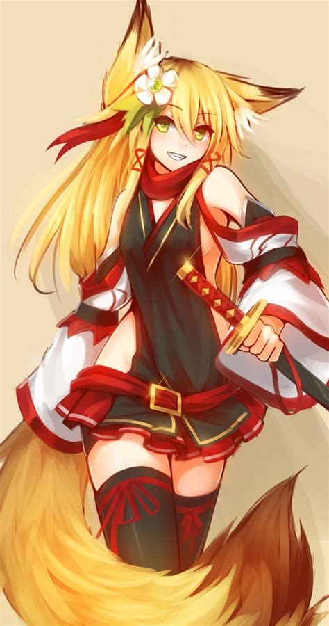 Kitsune and Wolf - post - Imgur in 2021 | Anime fox boy, Cat girl, Nekomimi