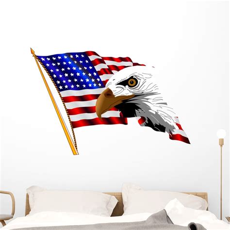 American Flag and Eagle Wall Decal by Wallmonkeys Peel and Stick ...