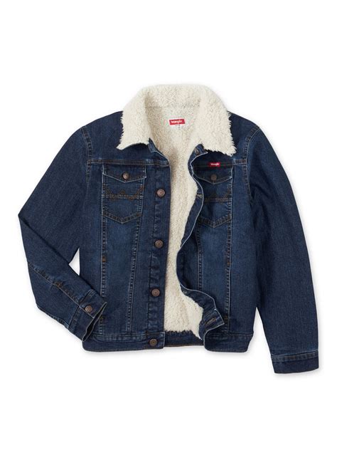 Wrangler Boys' Sherpa Lined Trucker Denim Jacket - Walmart.com