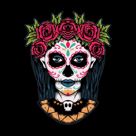 Premium Vector | Mexico girl skull festival