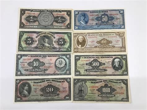 Colección 8 Billetes Antiguos Mexicanos. Grado 1 Sin Circ. - $ 1,150.00 ...