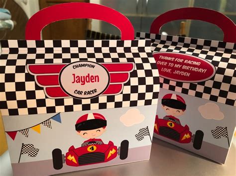 Race Car Party Favor Boxes / Race Car Birthday Party Favors / - Etsy