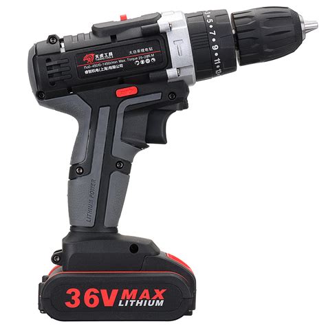 36v 3/8 inch cordless electric drill li-ion power drill led 2-speed 25 ...