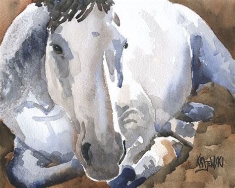 Gray Horse Art Print of Original Watercolor Painting 8x10 - Etsy