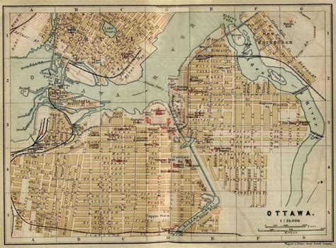 Map of downtown Ottawa/Hull | Ottawa canada, Vintage map, Ottawa