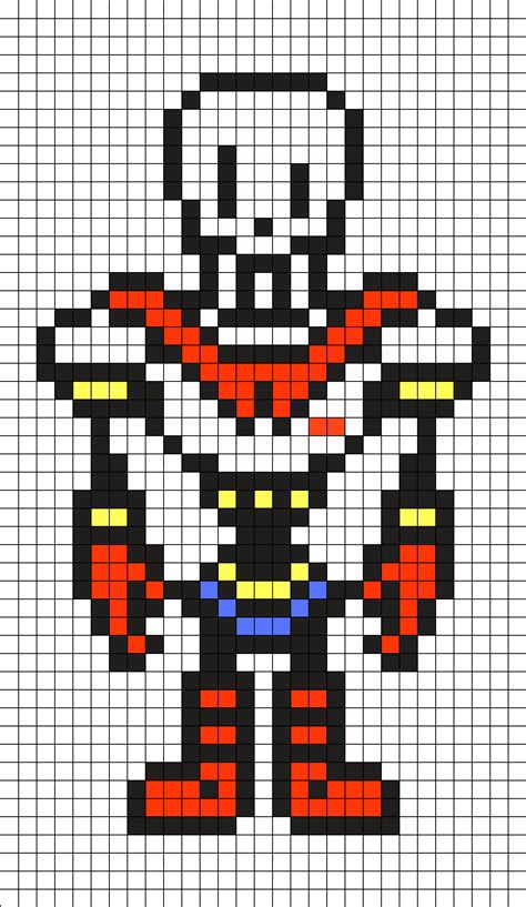 Undertale_Papyrus by Pupapan on Kandi Patterns | Pixel art grid, Undertale pixel art, Perler beads