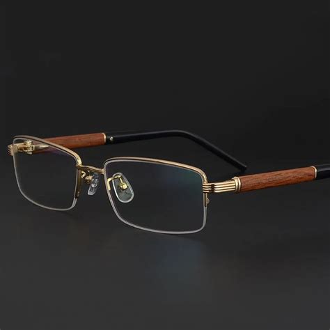 Vazrobe Wood Gold Glasses Frame Men luxury brand Wooden Eyeglasses for Male Myopia/diopter ...