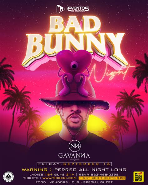 Bad Bunny Night Reggaeton Party Tickets Boletos at Gavanna Night Club | Houston, Texas - 2022-09 ...