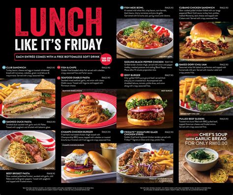 TGI Fridays Lunch Set Menu | Brunch burger, Lunch, Fridays restaurant