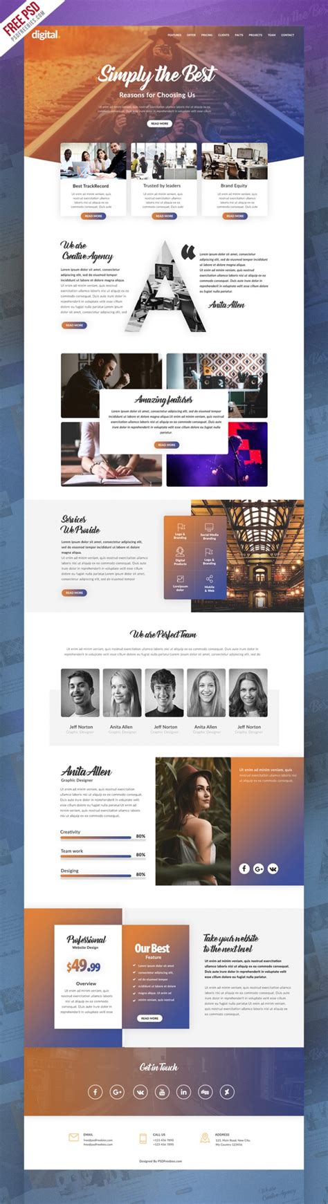 Creative Agency Website Template PSD | PSDFreebies.com