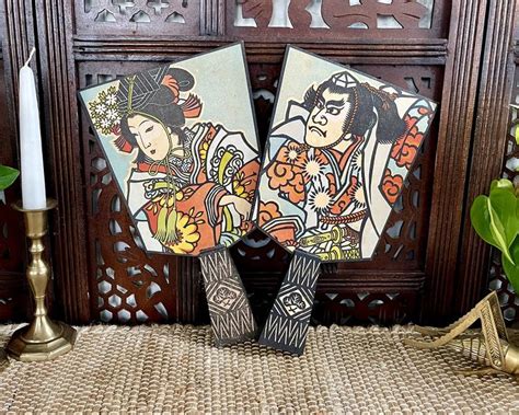 Mid Century Wood Japanese Hanetsuki Hagoita Paddles japanese | Etsy | Folk art decor, Japanese ...