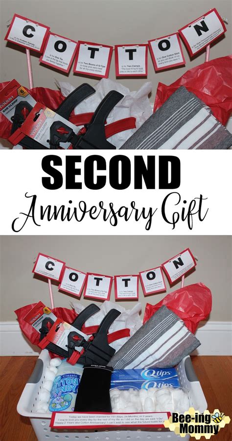 Cotton Anniversary Gift Basket plus several more gift ideas for your Second Anniversary