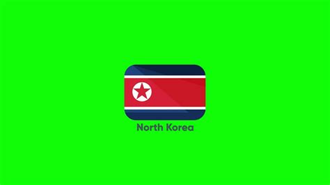 North Korea Flag in Green Screen. North Korea 3D Flag Animation ...