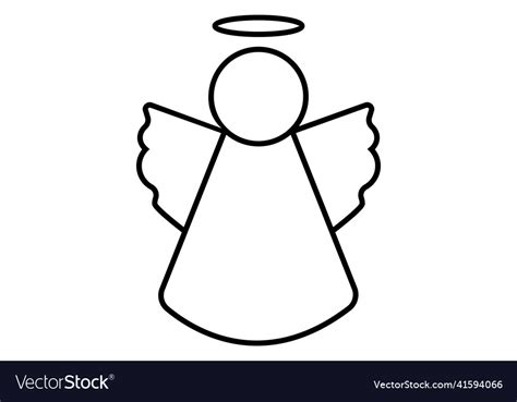 Christmas angel outline character Royalty Free Vector Image