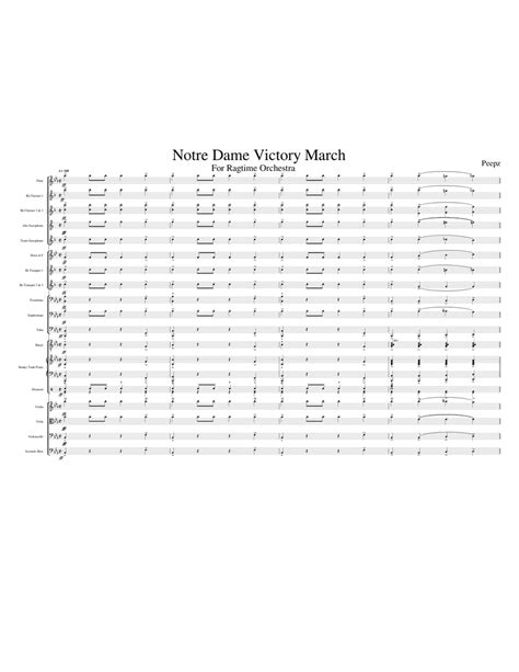 Notre Dame Victory March Sheet music for Flute, Clarinet, Piano, Violin | Download free in PDF ...