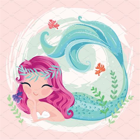 Cute mermaid girl.Mermaid pattern. | Mermaid wallpapers, Mermaid ...