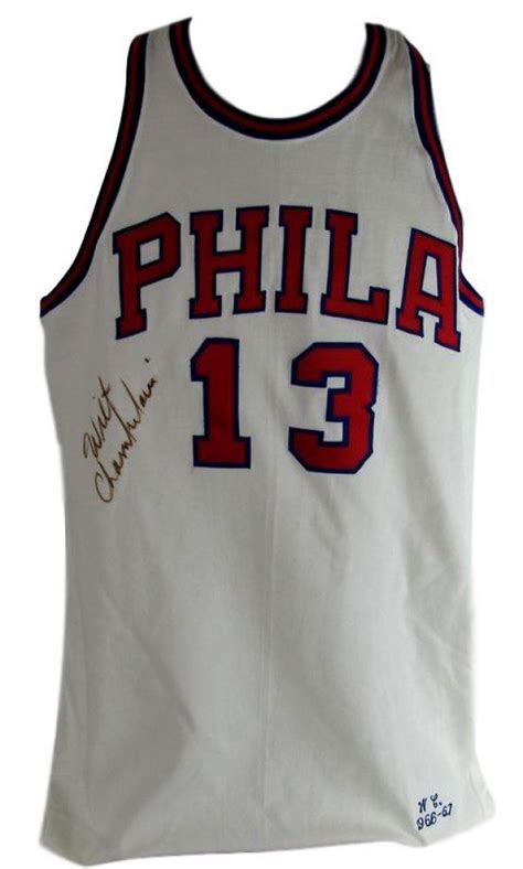 Wilt Chamberlain Signed 76ers Mitchell Ness Jersey (JSA LOA)