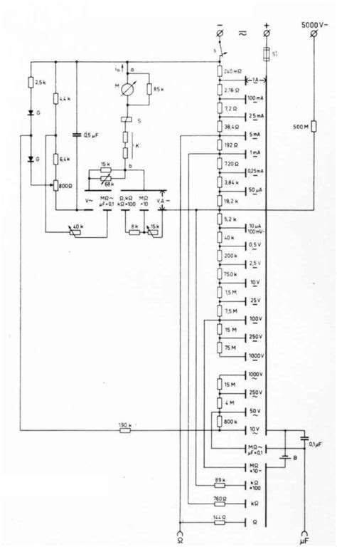 Schematic Diagrams: Metrawatt Unigor 4S Analog Multimeter and Cast Elenco M1250K Analog ...