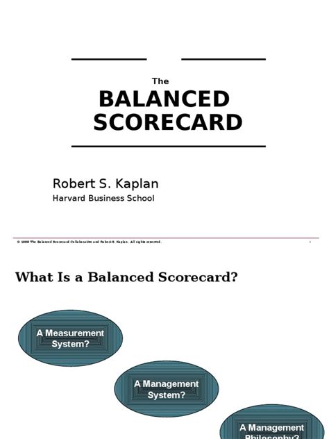 Balanced Scorecard: Robert S. Kaplan