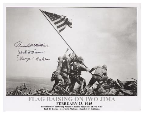 Lot Detail - Iwo Jima Photo Signed by Three Medal of Honor Recipients ...