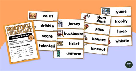 Basketball Vocabulary - Illustrated Word Wall | Teach Starter