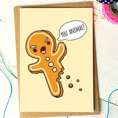 Funny Christmas Cards Gingerbread Man Funny by FinchandtheFallow