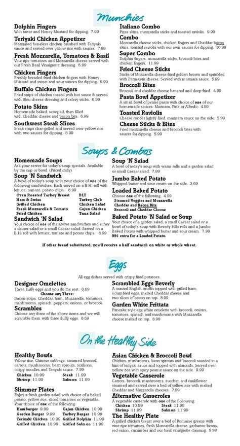 Menu at Beverly Hills Cafe, Miami Lakes, Miami Lakes Dr