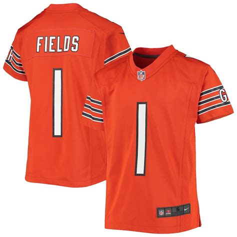 Youth Nike Justin Fields Orange Chicago Bears Game Jersey