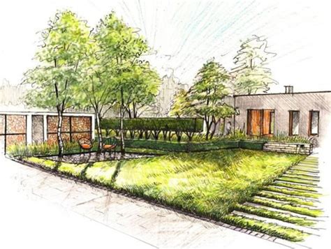 Landscape design sketches - 71 photo