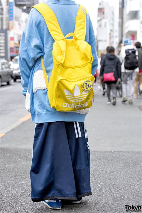 Oversized Cloud Sweatshirt & Deconstructed Adidas Pants in Harajuku