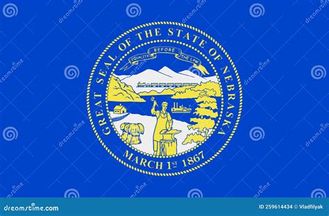 State flag of Nebraska. stock vector. Illustration of color - 259614434