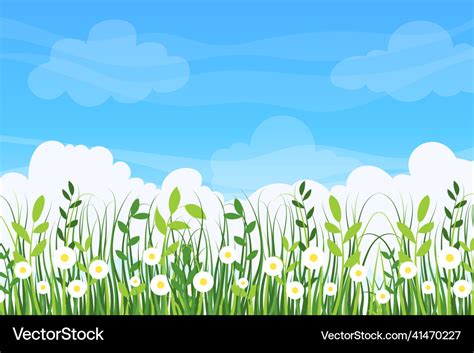 Cartoon grass background summer Royalty Free Vector Image