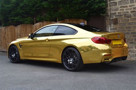 BMW M4 Wrapped Gold Chrome Rear - Reforma UK