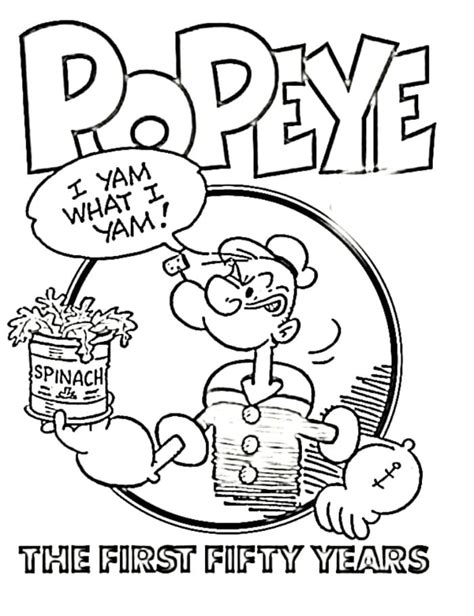 Popeye and Ariel Coloring Page - Free Printable Coloring Pages for Kids