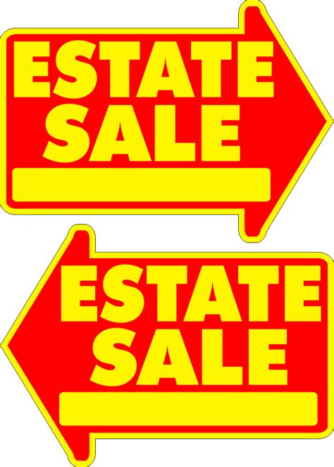 Estate Sale Yard Sign Large Yellow FREE SHIPPING