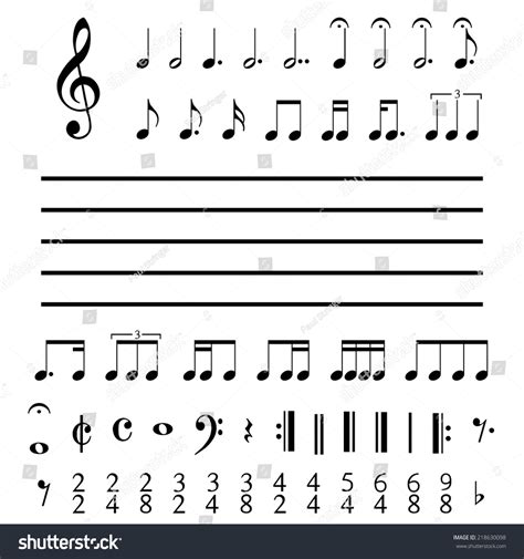 Illustration Musical Notes Numbers Stock Vector (Royalty Free) 218630098 | Shutterstock