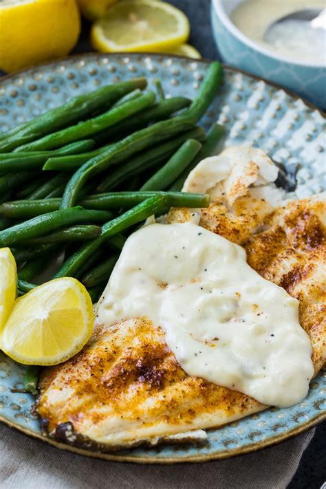 Broiled Flounder with Lemon Cream Sauce | Recipe | Flounder recipes, Broiled flounder, Flounder ...