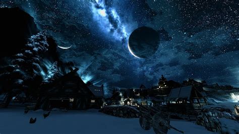 HD wallpaper: the elder scrolls v skyrim, night, cold temperature, snow ...